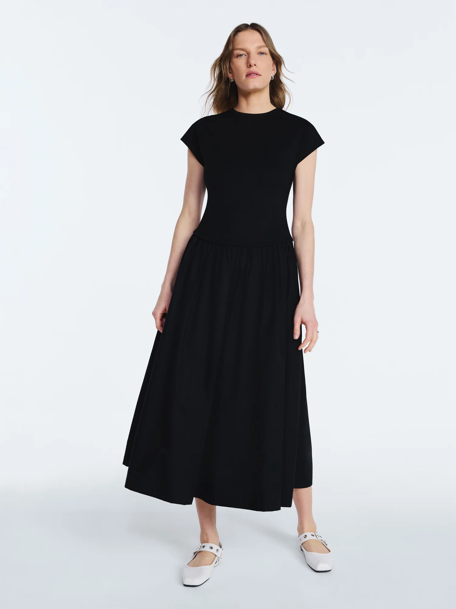 Scoop Women’s Maxi Dress with Short Dolman Sleeves, Sizes XS-4X | Walmart (US)