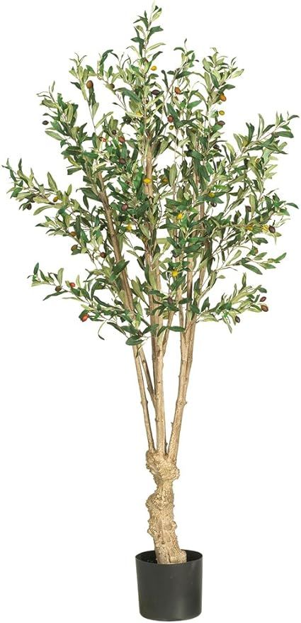 Nearly Natural 5258 Olive Silk Tree, 5-Feet, Green, 30 x 30 x 55 inches | Amazon (US)