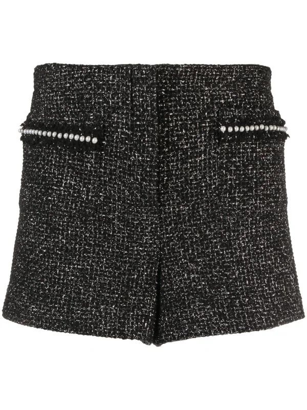 Maje Faux pearl-embellished Tweed Shorts - Farfetch | Farfetch Global