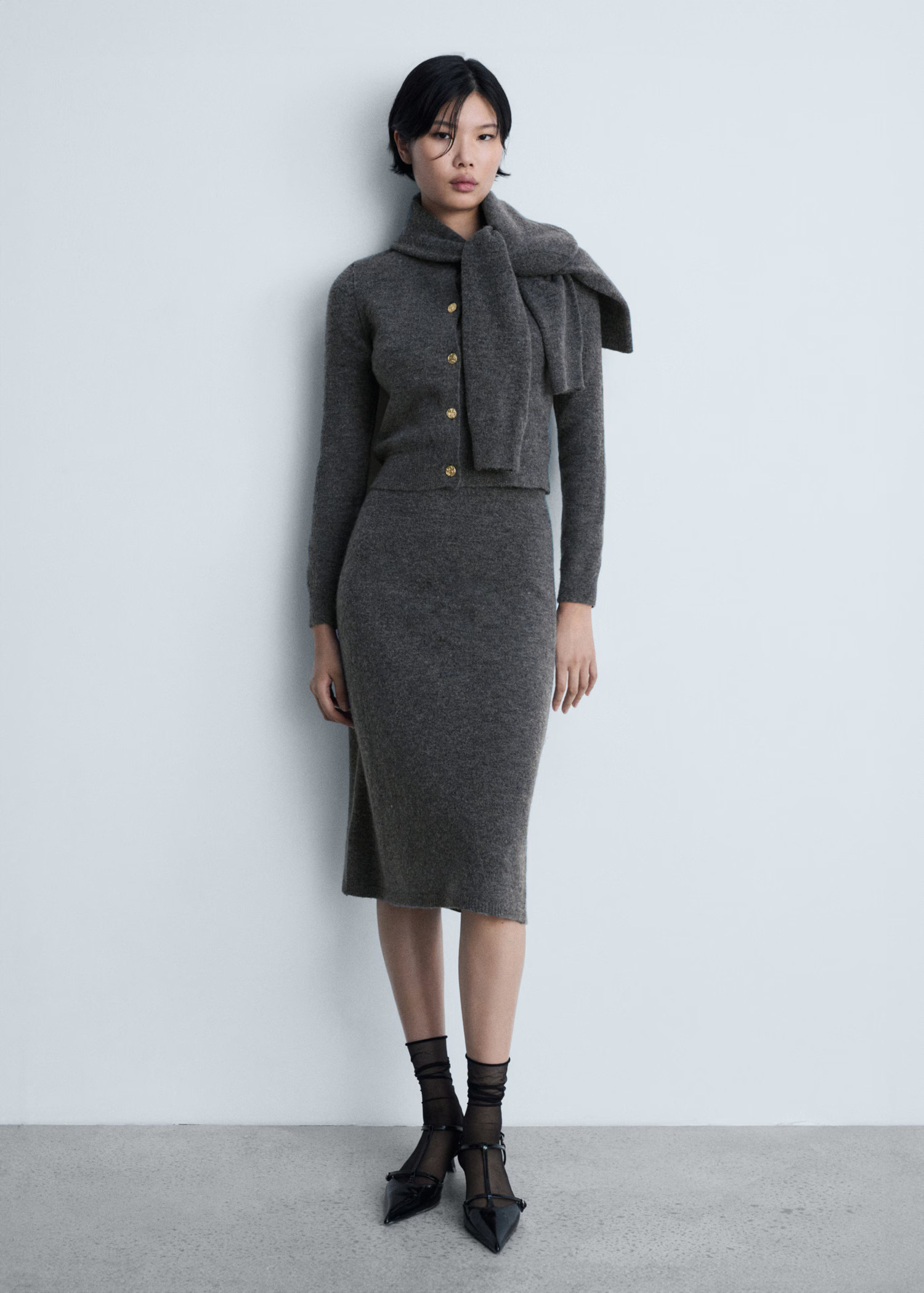 Knitted cardigan with jewel button  - Women | MANGO United Kingdom | MANGO (UK)