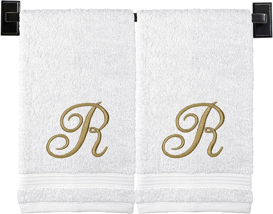 Monogrammed Hand Towels - Set of 2 - Genuine Turkish Towels - Choose Letter - Choose Color - Embr... | Amazon (US)
