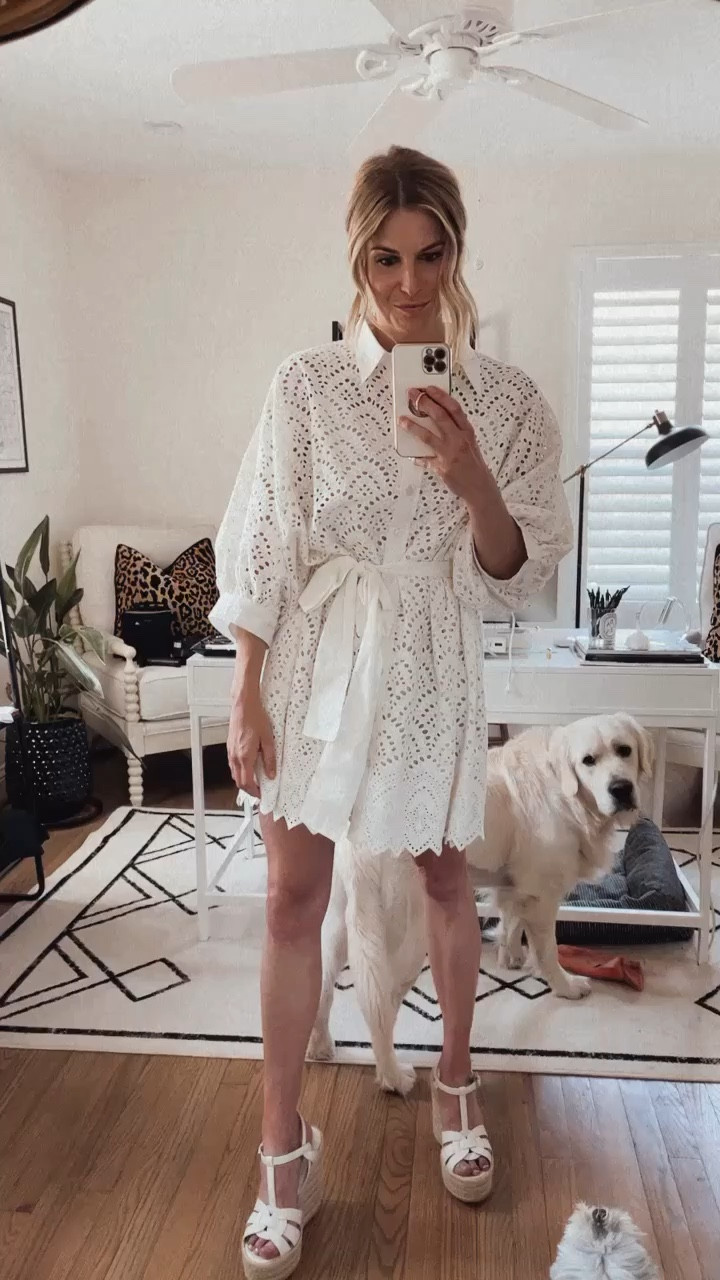 This years version of this dress + my go to white wedges. 

#LTKstyletip #LTKSeasonal #LTKshoecrush