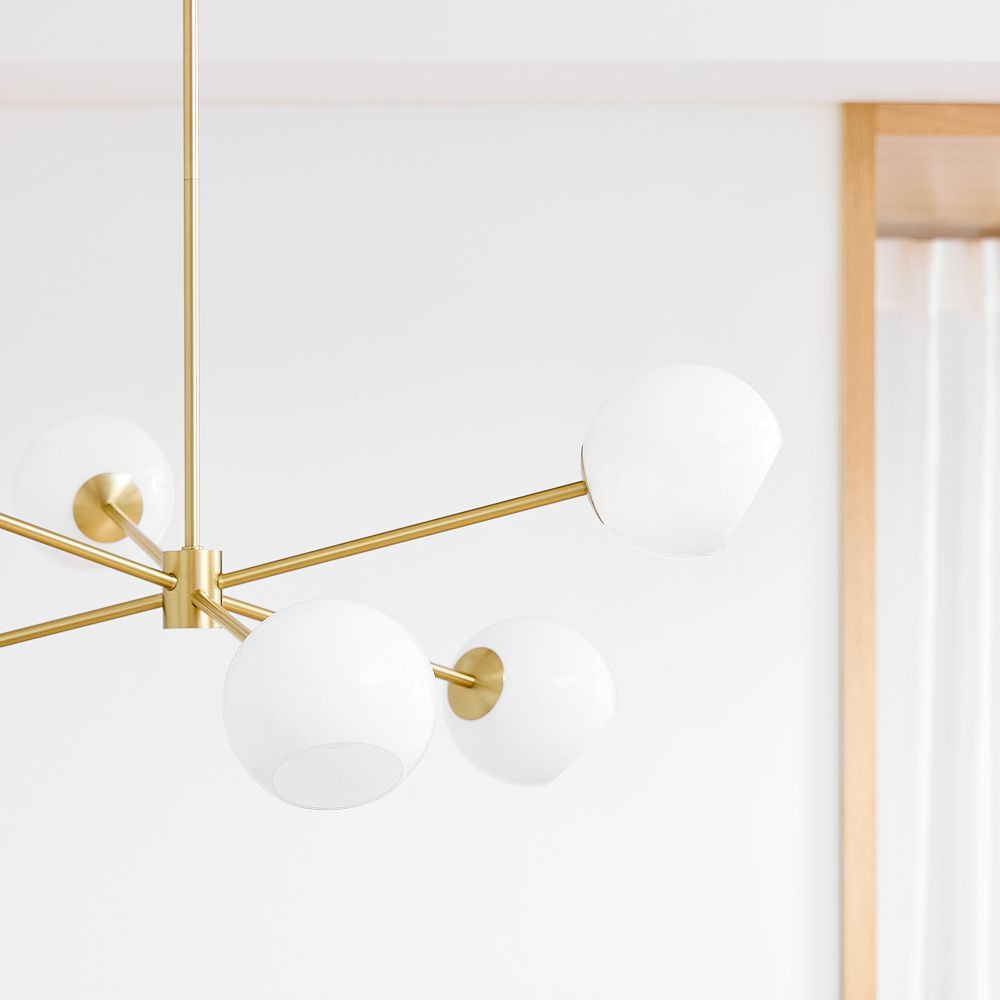 Staggered Glass 6-Light Chandelier (37") - Milk | West Elm (US)