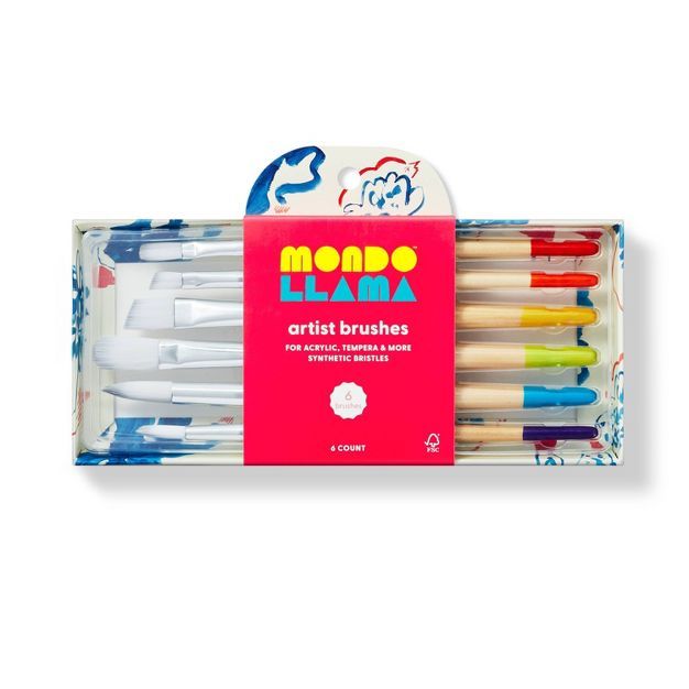 6pc Artist Paintbrush Set - Mondo Llama&#8482; | Target