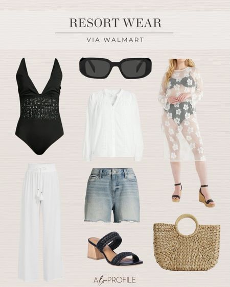 Resort Wear: Via Walmart // Walmart fashion, Walmart outfits, Walmart resort wear, Walmart finds, Walmart style, vacation outfits, swimwear, spring outfits, spring break outfits, vacay outfits, vacation outfit ideas, summer outfits, beach vacation