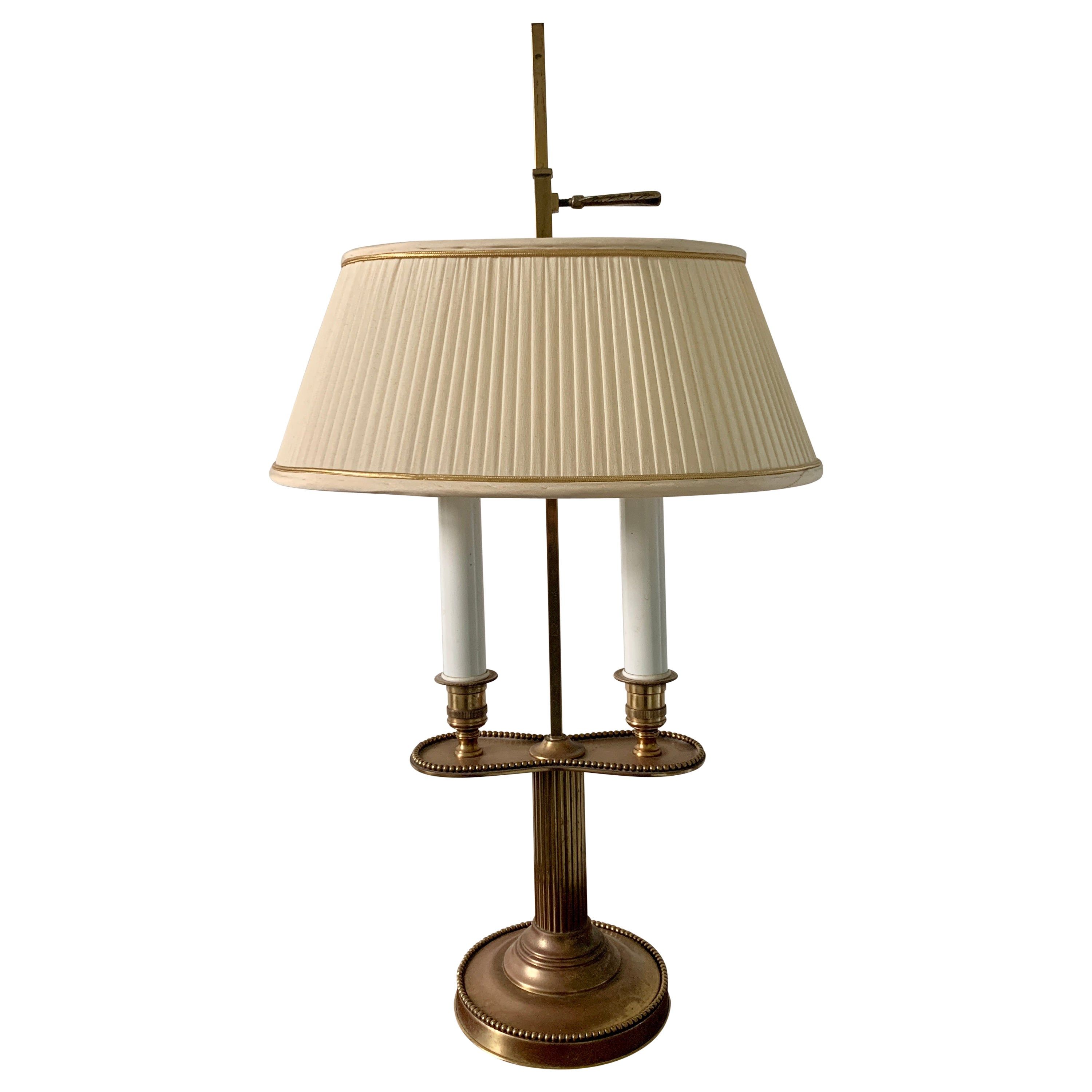 Mid-20th Century French Provincial Solid Brass Bouillotte Lamp by Warren Kessler | 1stDibs
