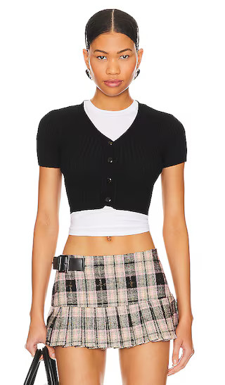 Noelle Cardigan Top in Black | Revolve Clothing (Global)