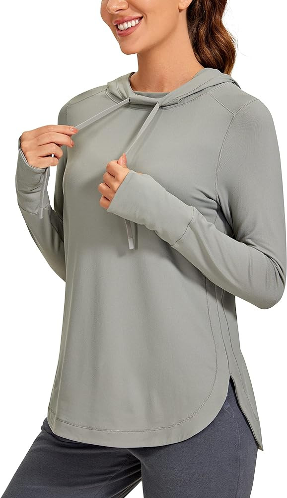 CRZ YOGA Workout Long Sleeve Shirt for Women Hoodie Pullover Athletic Hooded Sweatshirts Sports G... | Amazon (US)
