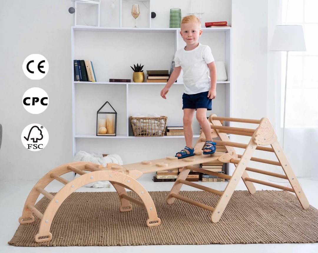 Set of Three Montessori Items Foldable Triangle Climbing Arch - Etsy | Etsy (US)