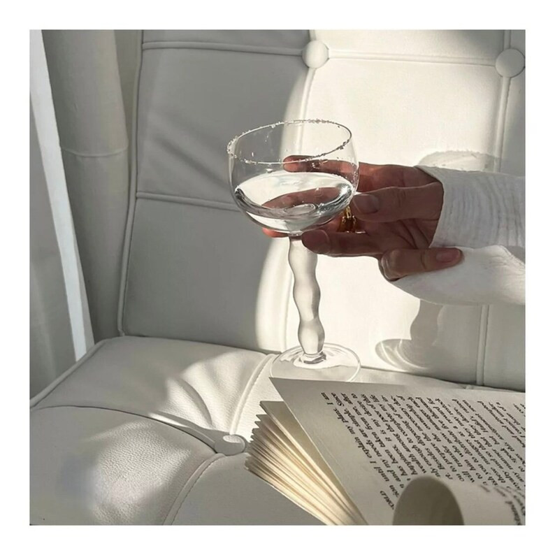 Modern Frosted Wavy Stem Glass 6.5 Oz Cocktails Wine - Etsy Canada | Etsy (CAD)