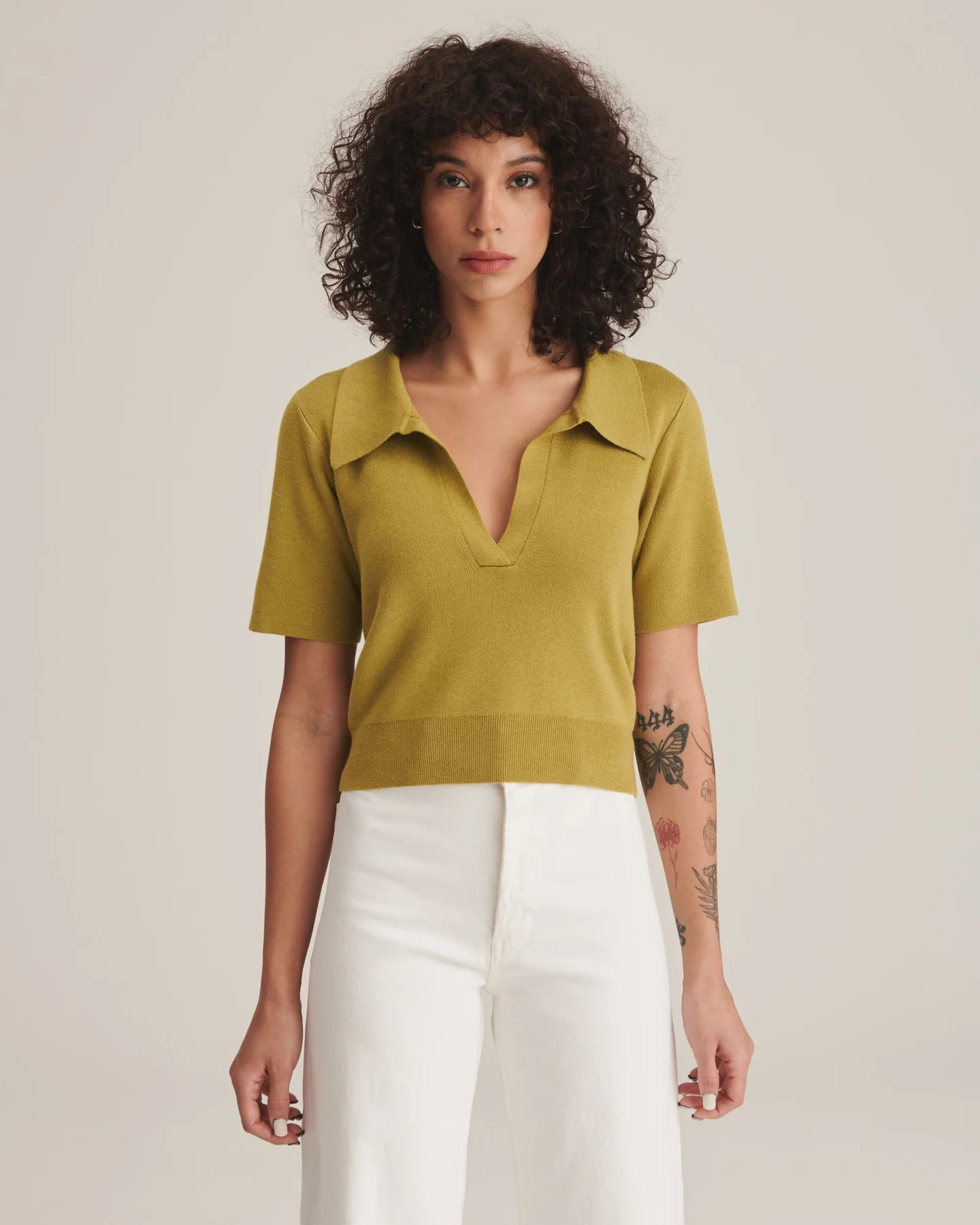 Silk Blend Twist Back Polo | NAADAM