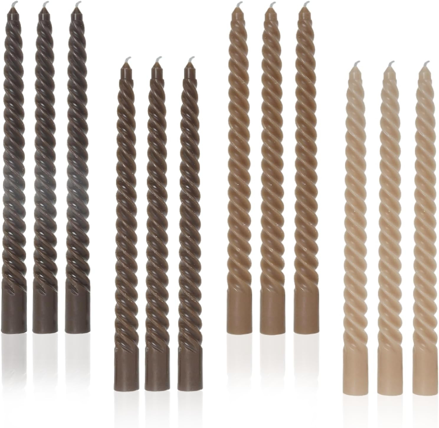 Brown Tall Taper Candles Spiral Candle Sticks,Unscented Pastel Candle for Holiday,Wedding and Hom... | Amazon (US)