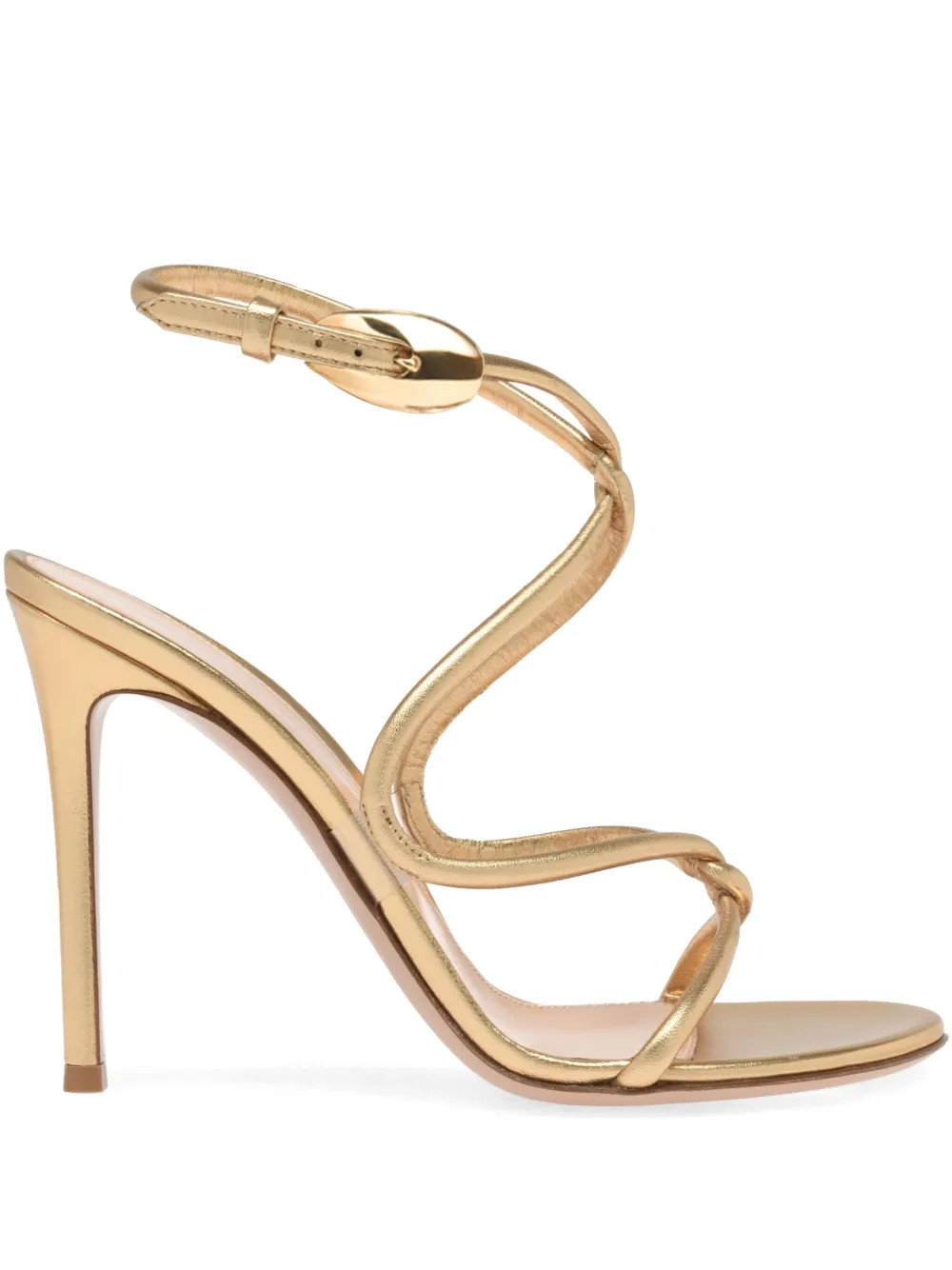 Gianvito Rossi 105mm Black Mamba Sandals | Gold | FARFETCH | Farfetch Global