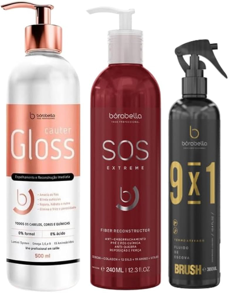 Borabella Kit Cauter Gloss+ Fluído 3D+ SOS Extreme | Amazon (BR)