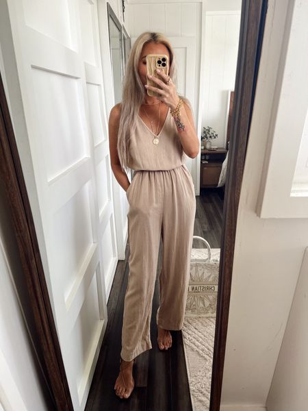 Great linen jumpsuit suitable for petite lengths, from target! I loved my black one so much- I bought it in this color too’ 

#LTKFind #LTKunder50 #LTKstyletip