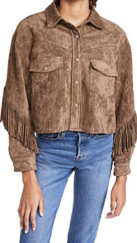 [BLANKNYC] womens Luxury Clothing Faux Suede Fringe Shirt Jacket, Comfortable & Stylish Coat | Amazon (US)