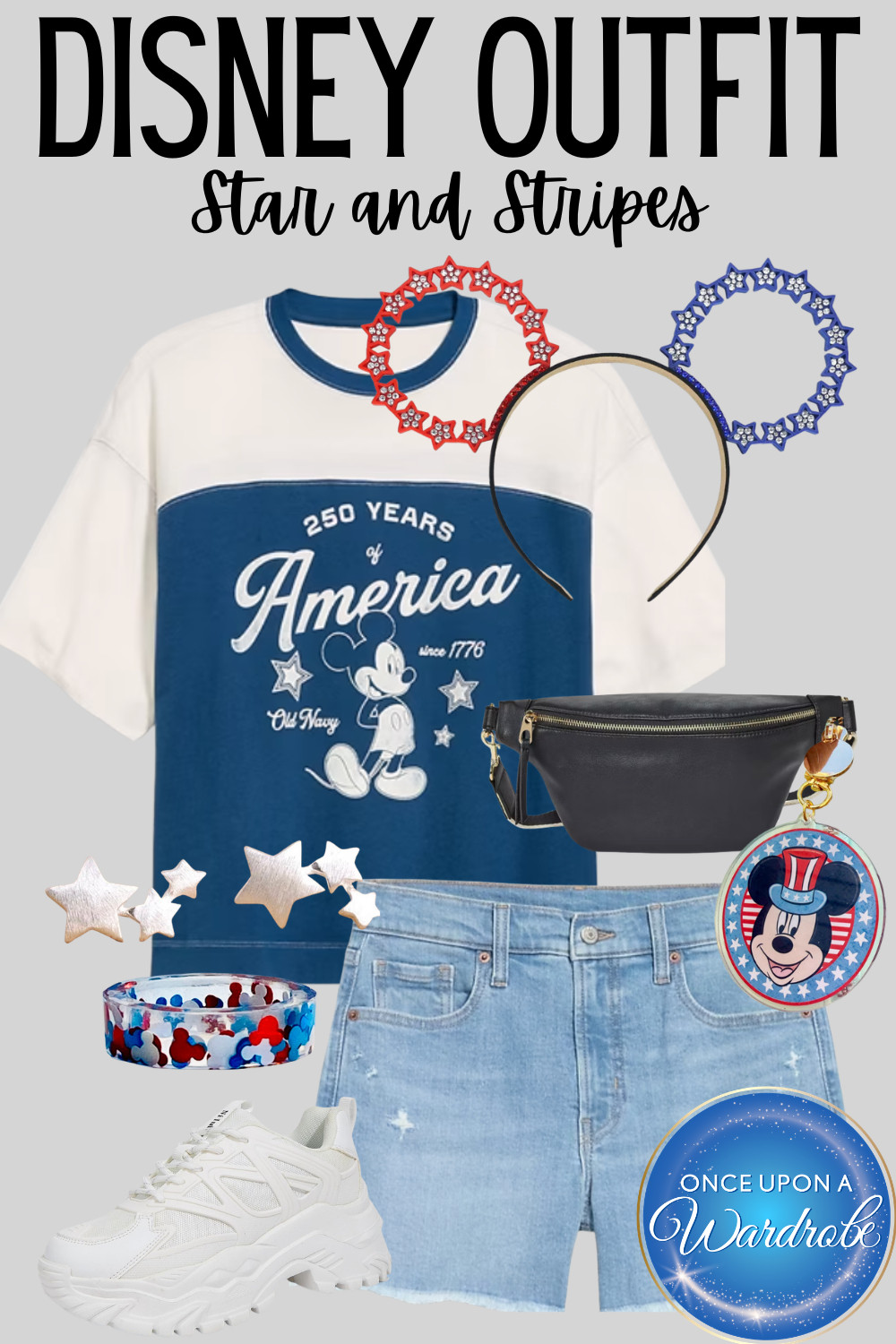 Red, white, blue, and Disney too 🇺🇸 This patriotic Disney outfit is perfect for summer park days, Disneyland trips, Magic Kingdom fireworks, or celebrating the Fourth of July with subtle Disney style. Comfortable pieces, Mickey details, and classic stars and stripes vibes make this an easy outfit for all-day wear. 

 #LTKootd #LTKmomlife #LTKTravel