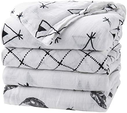 upsimples Baby Swaddle Blanket Unisex Swaddle Wrap Soft Silky Bamboo Muslin Swaddle Blankets Neut... | Amazon (US)