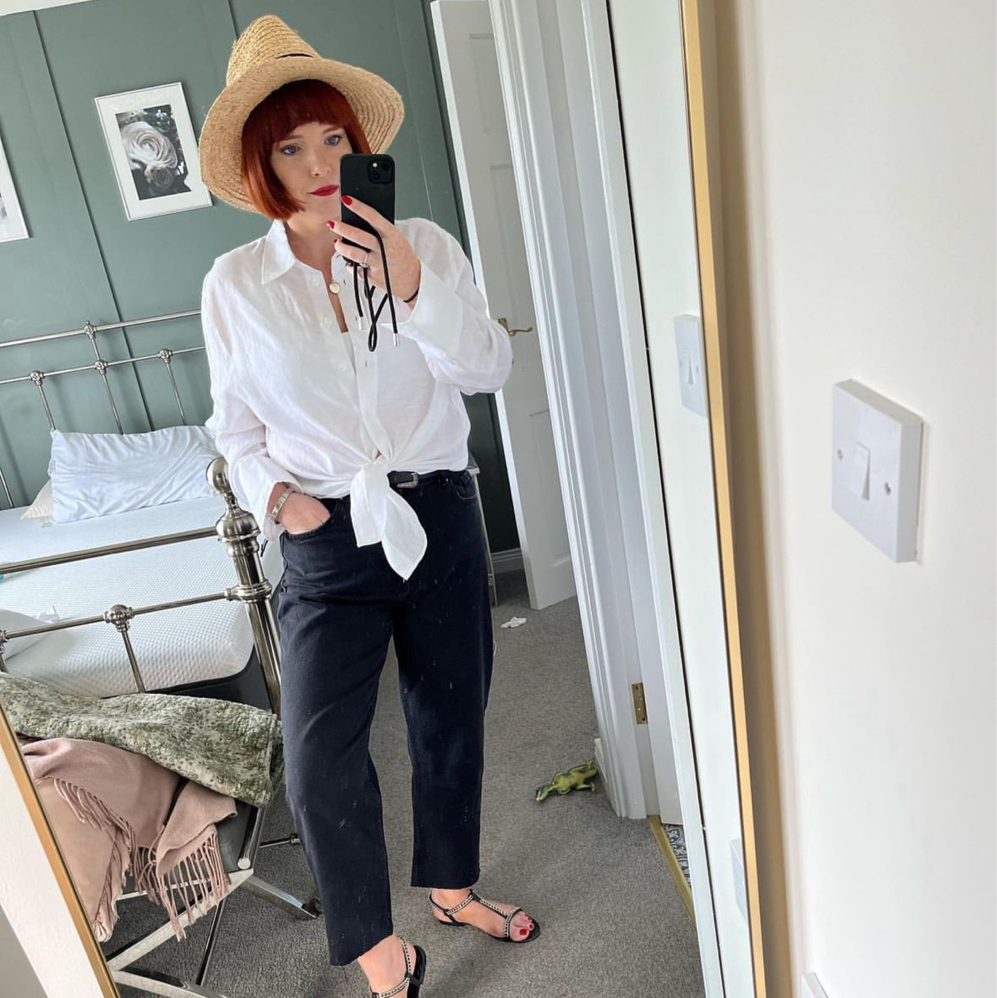 Patiently waiting on some sunshine to pop out. ☀️

A white shirt and jeans is a staple in my wardrobe and I wear them all year round.  

A simple change from layering jumpers and jackets to changing into some summer accessories makes it a winner all year round. You can't go wrong. 

Oversized shirts on curvy girls like myself can sometimes be a bit shapeless so I usually always tie them in at the front to make it a little more flattering. As for the straw trilby it just makes every outfit better 😍

#LTKstyletip #LTKsummer #LTKmidsize