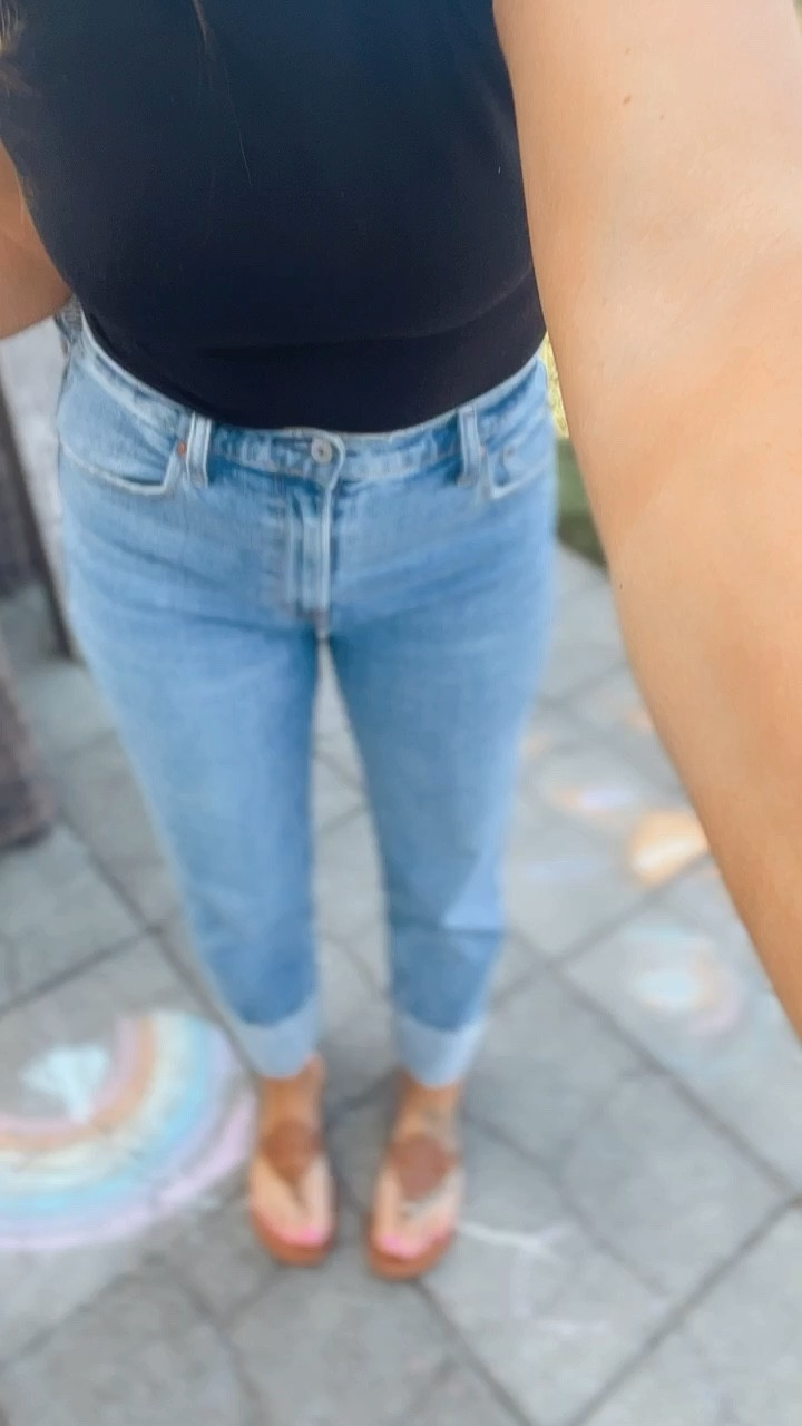 Last day to grab my favorite A&F denim at 20% off with the promo code! True to size in the curve love 👌 wearing one of my fav basic cotton blend bodysuits too! Lining a similar necklace from H&M and the same brand smiley hat! Linked two AE hats I grabbed during the sale too!! Both under $12! 

#LTKSale #LTKstyletip #LTKSeasonal