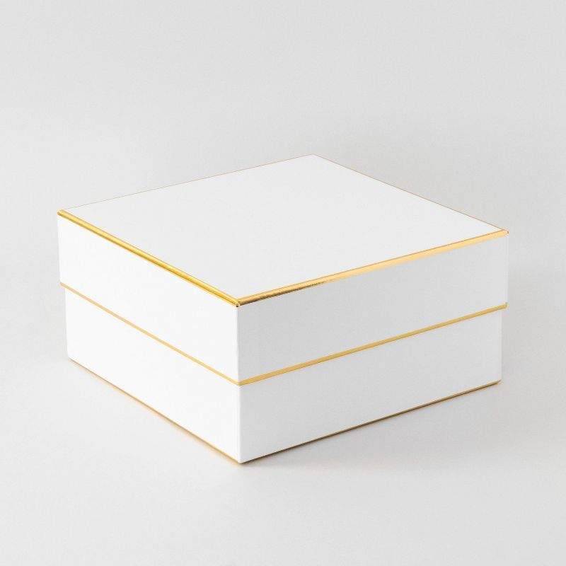 White and Gold Edge Large Square Box - Sugar Paper™ + Target | Target