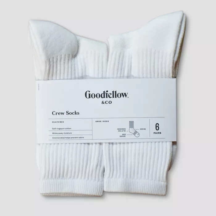 Men's Odor Resistant Socks 6pk - Goodfellow & Co™ - 6-12 | Target