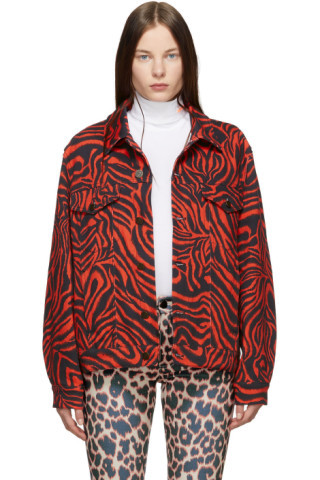 Red Zebra Denim Jacket | SSENSE 