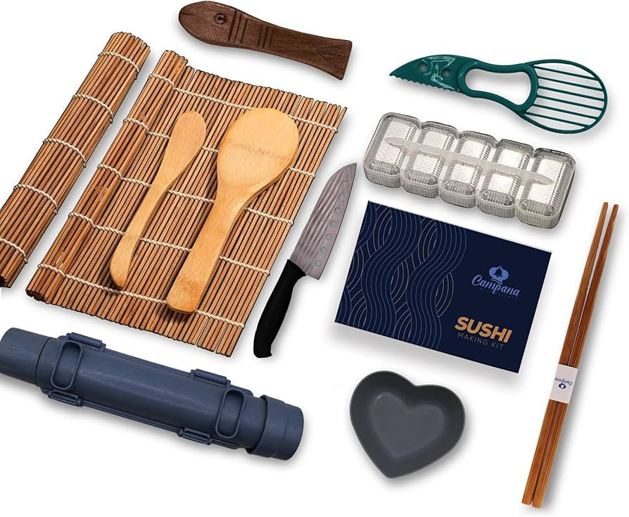 Sushi Making Kit For Beginners - 20 Pieces In 1 Sushi Kit, Sushi Bazooka, Chopsticks, Onigiri Mol... | Amazon (US)