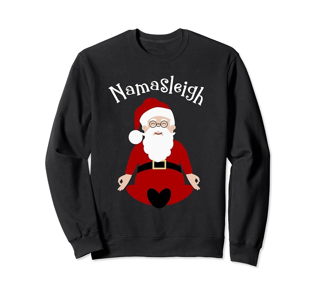 Namasleigh Santa Yoga Pose - Meditate Holiday Christmas Sweatshirt | Amazon (US)