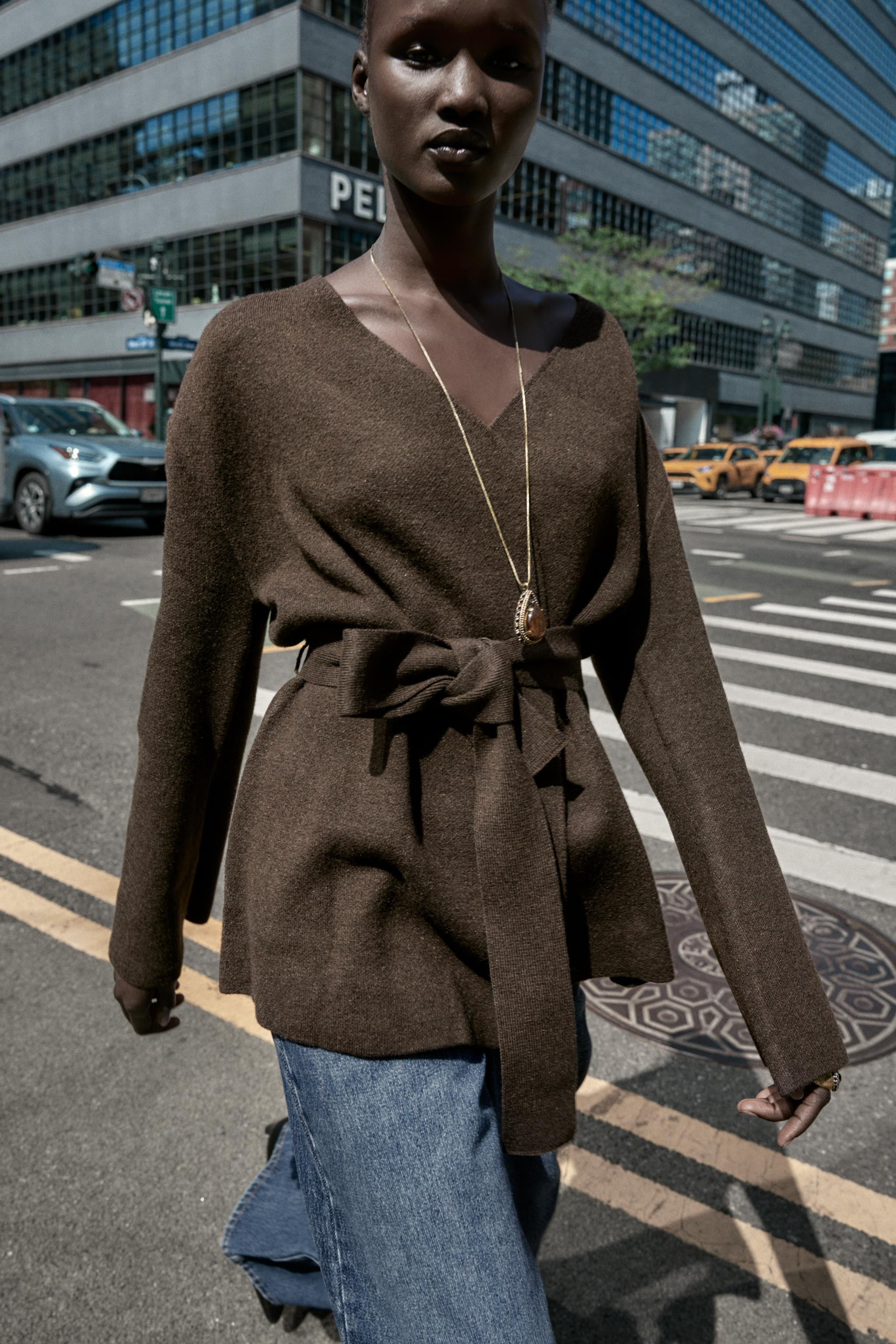 BELTED KNIT CARDIGAN | Zara US