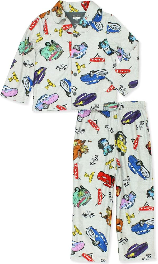 Disney Cars Toddler Kids Flannel Coat Style Pajamas Set | Amazon (US)