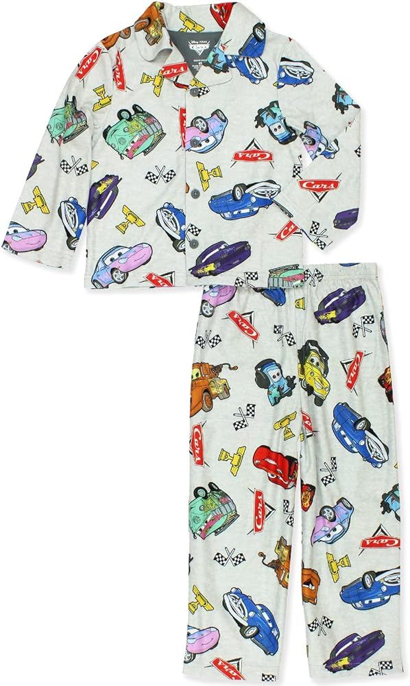 Disney Cars Toddler Kids Flannel Coat Style Pajamas Set | Amazon (US)