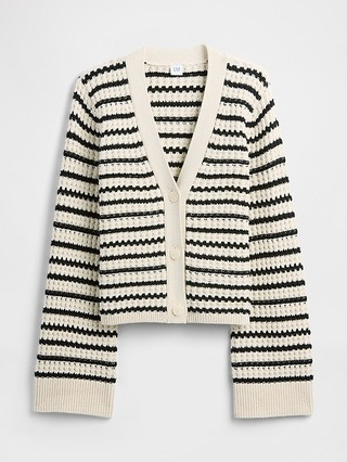 Relaxed Waffle-Knit Cardigan | Gap Factory