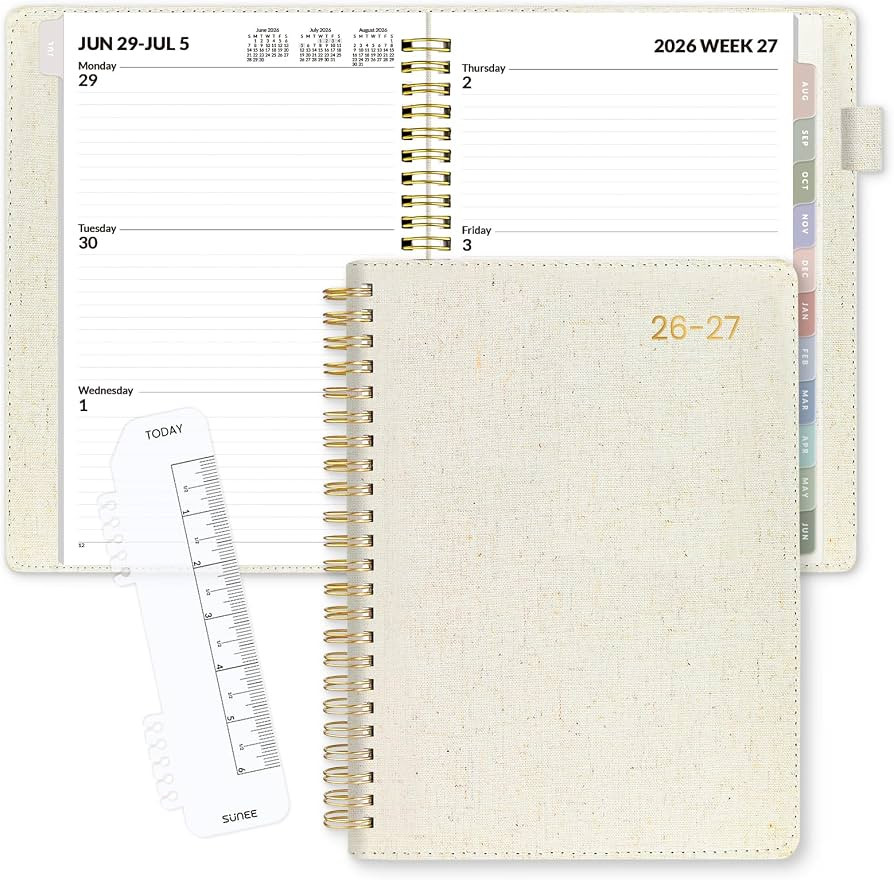SUNEE 2026-2027 Weekly & Monthly Planner 6.4"x8.5" - 12 Month (July 2026 - June 2027), Vegan Leat... | Amazon (US)