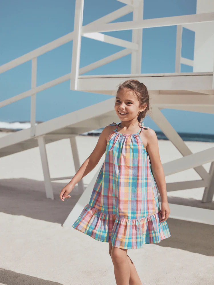 Buy Check Angel Sleeve Dress (3-16yrs) from Next USA | Next US