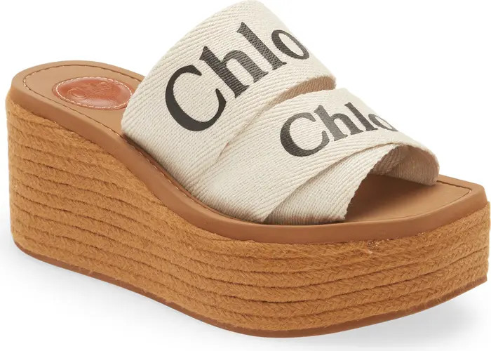 Chloé Woody Logo Espadrille Platform Slide Sandal | Nordstrom | Nordstrom