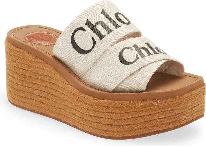 Chloé Woody Logo Espadrille Platform Slide Sandal | Nordstrom | Nordstrom