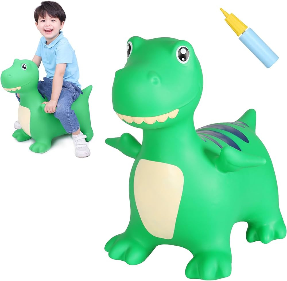 INPANY Kids Bouncy Dinosaur Hopper Toys for 2 Year Old Boy Gifts, Toddler Inflatable Animal Hoppi... | Amazon (US)