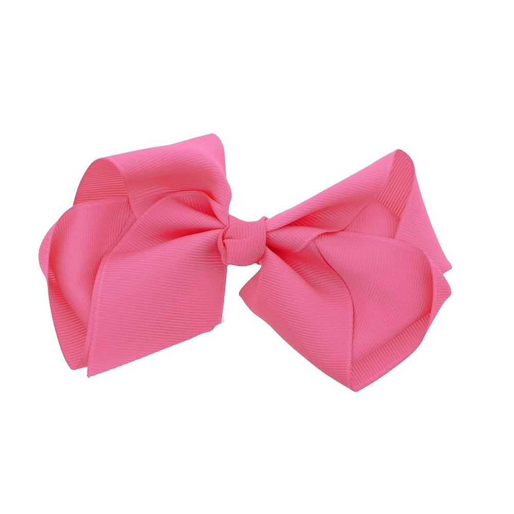 5.5 Inch Grosgrain Hair Bow Clip For Woman And Girls - Pink | Amazon (US)