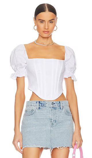 Loraine Corset Top in White | Revolve Clothing (Global)