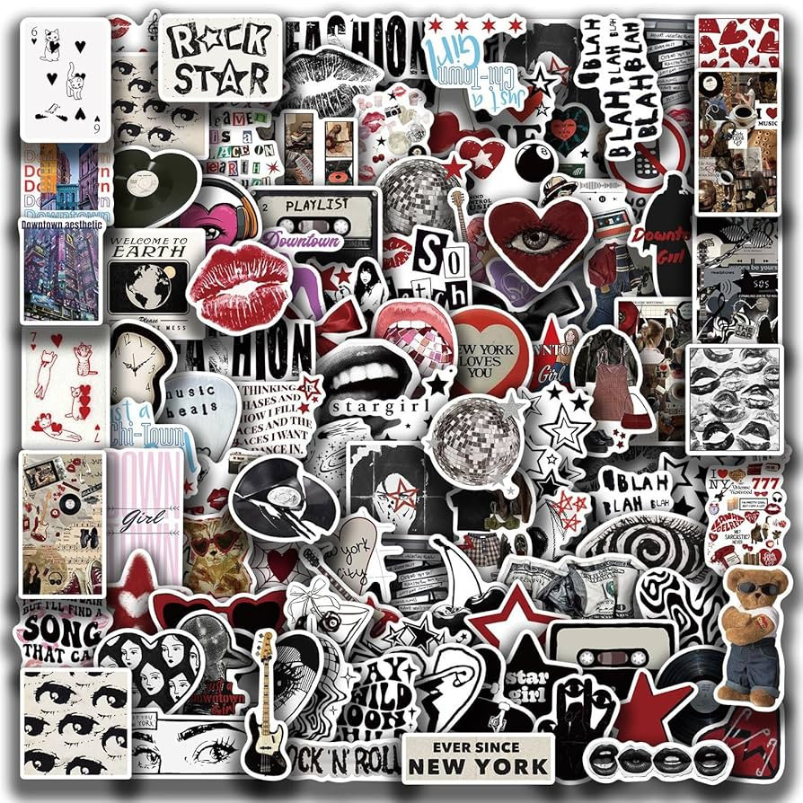 Y2K Stickers, 100PCS Aesthetic Downtown Girls Stickers Pack Grunge Stickers Retro Stickers Cool S... | Amazon (US)