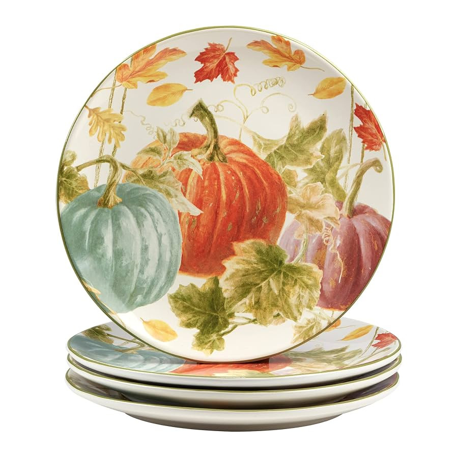 Certified International Autumn Harvest 11" Dinner Plates, Multicolor, Large, Set of 4 | Amazon (US)