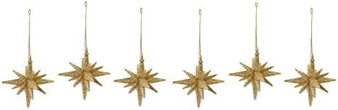 Golden Moravian Star Ornaments, Set of 6 | Amazon (US)