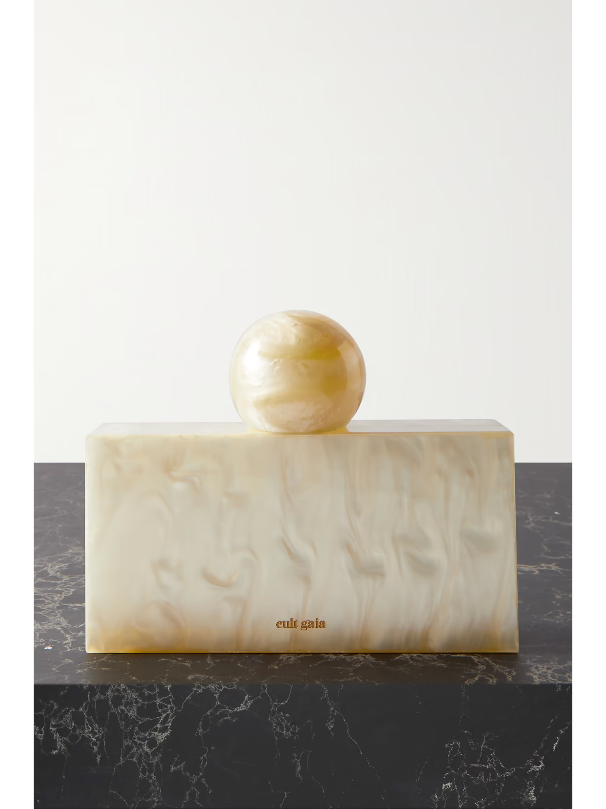 Cult Gaia - Maude Marbled Acrylic Clutch - Ivory | NET-A-PORTER (US)