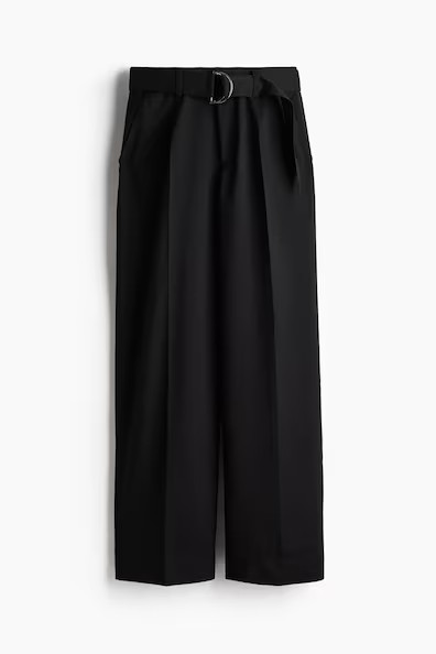 H & M - Belted Dress Pants - Black | H&M (US + CA)