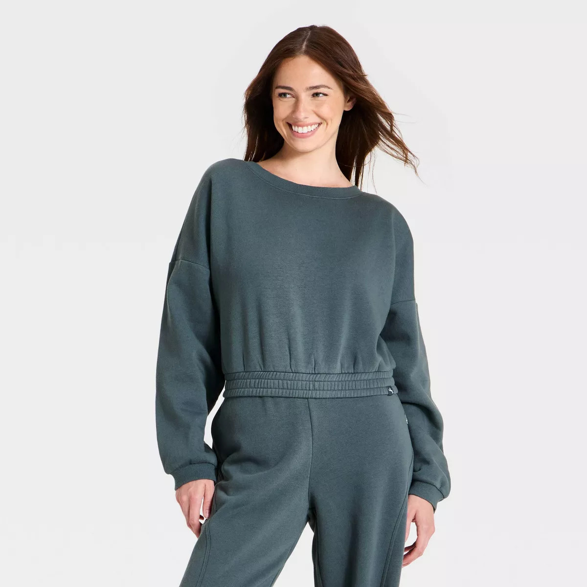Women's Active Wrap Back Crewneck Pullover - JoyLab™ Dark Gray XS | Target