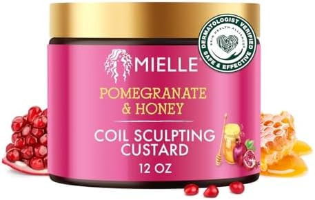 Mielle Organics Pomegranate & Honey Curl Cream - Coil Sculpting Custard for Type 4 Hair - Hydrate... | Amazon (US)