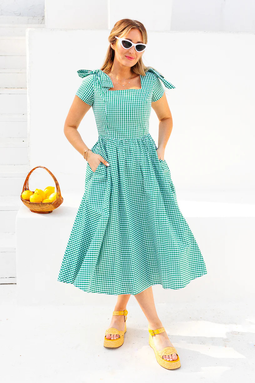 Blakely Dress in Green Gingham | Ivy City Co