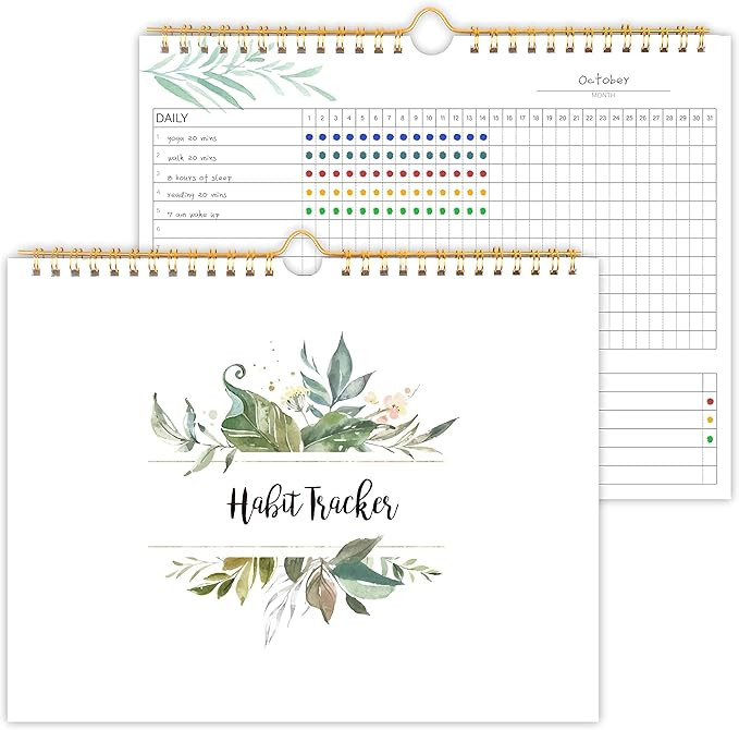 Habit Tracker Calendar- 12 Months Undated Daily Weekly & Monthly Period Habit Tracker Journal, Gr... | Amazon (US)