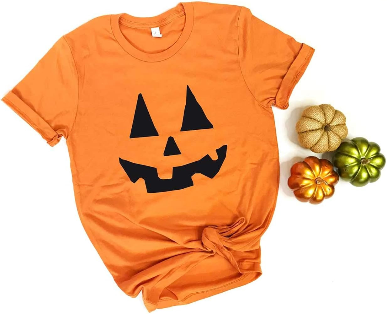 Pumpkin Shirt. Unisex Halloween Shirt with Jack-O-Lantern face. Halloween Shirt for Women. | Amazon (US)